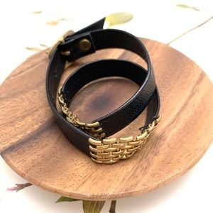 SOUTH MOON UNDER Leather and Chain Wrap Bracelet